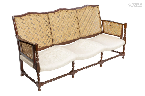 18th to 19th Indian (India) Cane Back Sofa