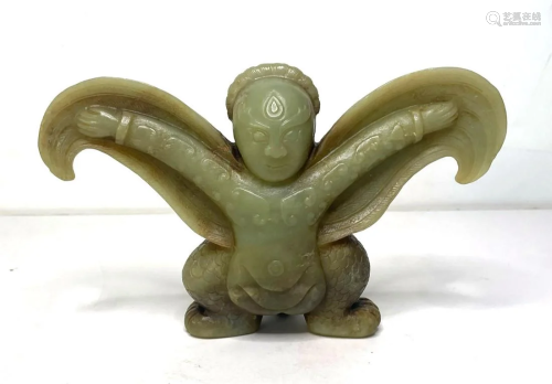 19th Century Carved Jade Figure