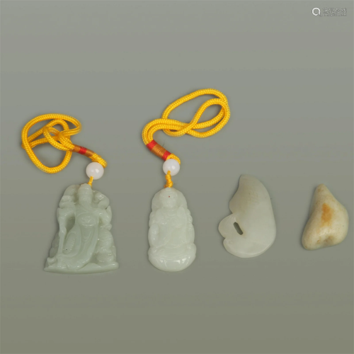 GROUP OF FOUR JADE PENDANT