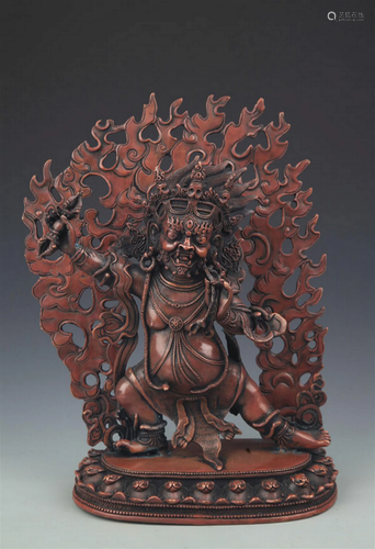 RARE BRONZE VAJRAPANI BODHISATTVA STATUE