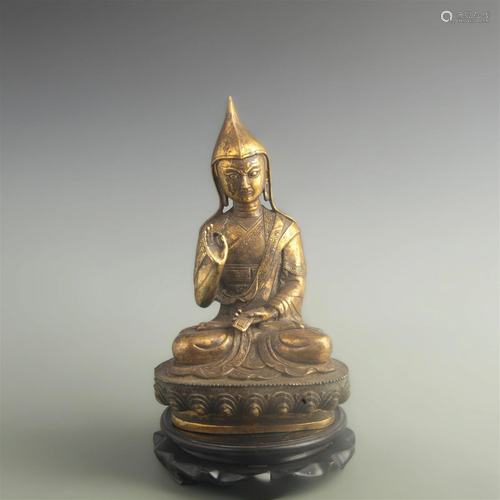 A FINE TIBETAN BUDDHISM LOBSANG GYATSO BUDDHA STATUE