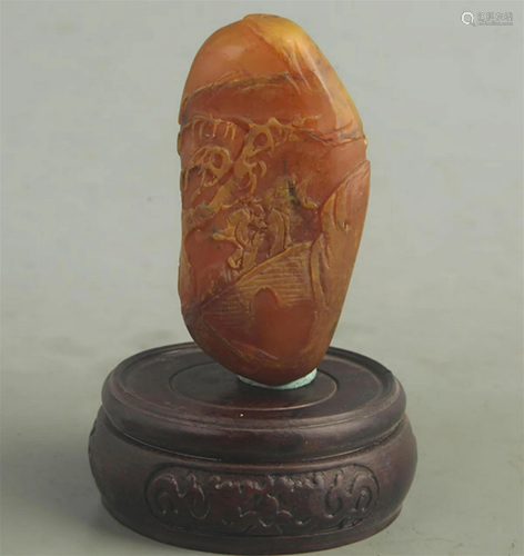 A FINELY CARVED TIAN HUANG STONE SEAL