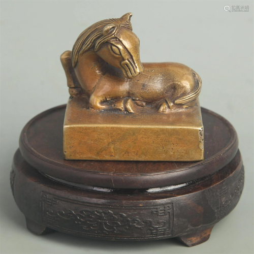 A FINE HORSE PATTERN BRONZE SEAL