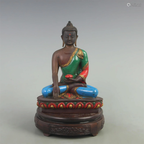 RARE GLASS MADE BHAISAJYAGURU BUDDHA STATUE