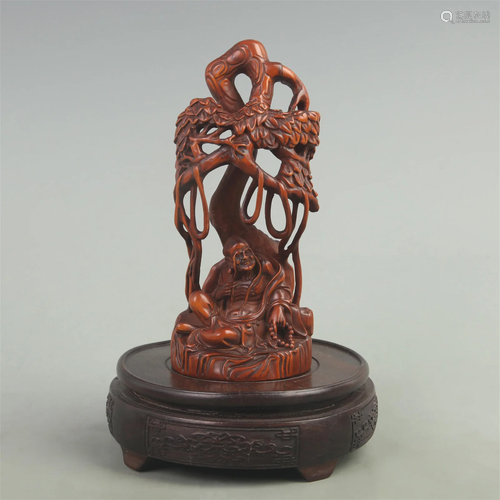 RARE BOXWOOD CHARACTER CARVING DECORATION