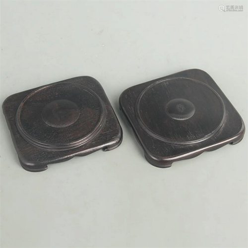 PAIR OF ROSEWOOD BASE