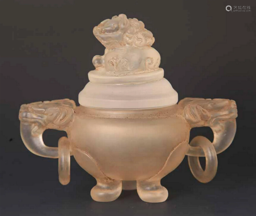 RARE CRYSTAL MADE ANIMAL TOP CENSER