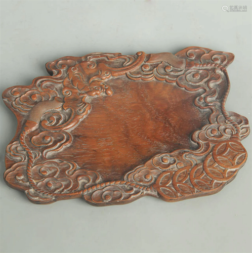 A FINE HUA LI MU WOODEN INK PLATE