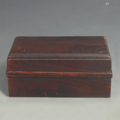 A FINE HUA LI MU WOODEN SEAL BOX