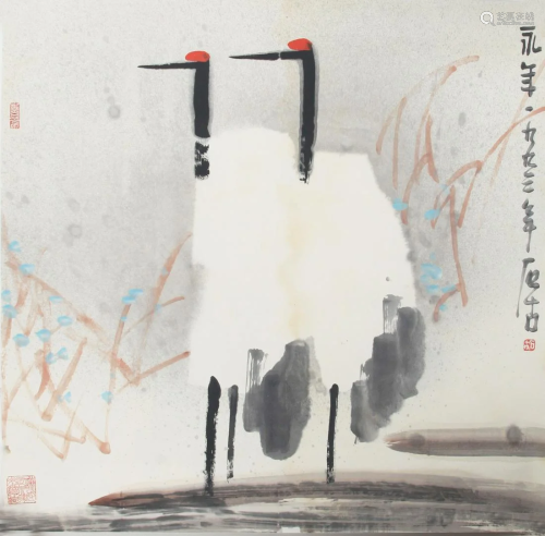 A FINE CHINESE PAINTING, ATTRIBUTED TO SHI GU