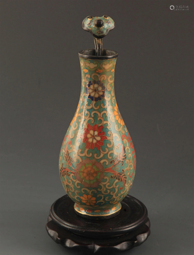 CLOISONNE ENAMEL RU YI STYLE FLOWER VASE