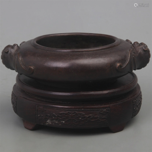 A FINE XUAN DE STYLE ROUND BRONZE CENSER