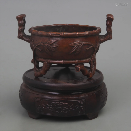 A FINE XUAN DE STYLE THREE FOOT BRONZE CENSER