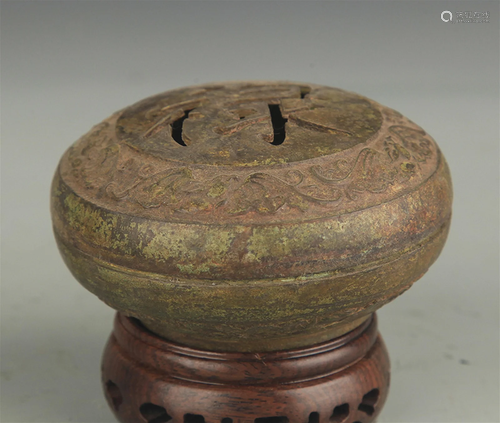 A FINE CHARACTER SCRIPT CARVING BRONZE INCENSE BURNER