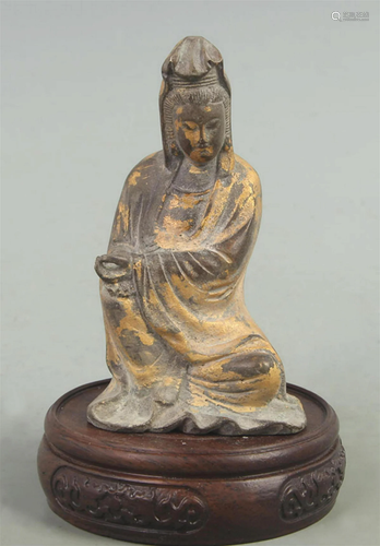 A FINE GILT BRONZE TIBETAN BUDDHISM GUAN YIN