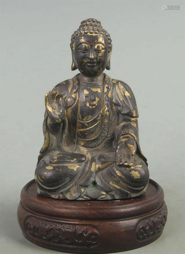 A FINE GILT BRONZE TIBETAN BUDDHISM GAUTAMA BUDDHA