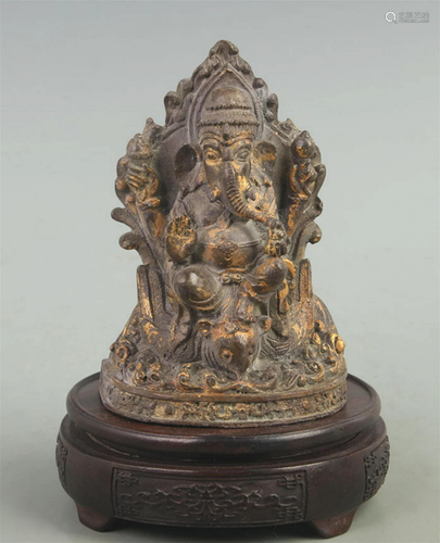 A FINE TIBETAN BUDDHIST GANESHA STATUE