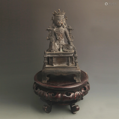 RARE FINELY MADE BRONZE GUAN YIN STATUE