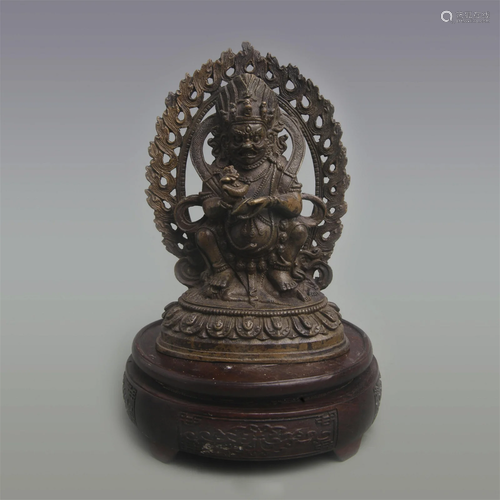 A FINE BRONZE MAHAKALA STATUE