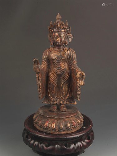 RARE FINE BRONZE SHAKYAMUNI BUDDHA STATUE