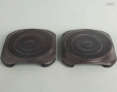 PAIR OF ROSEWOOD BASE