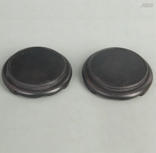 PAIR OF ROSEWOOD BASE