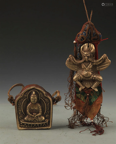 TWO TIBETAN BUDDHISM STATUE PENDANT