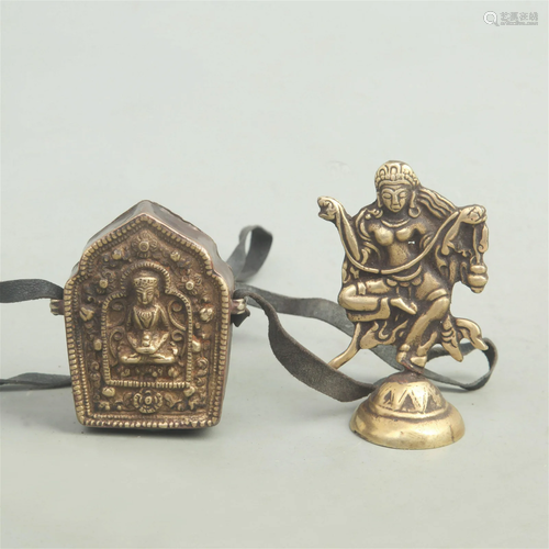 GROUP TIBETAN BUDDHISM BRONZE PENDANT