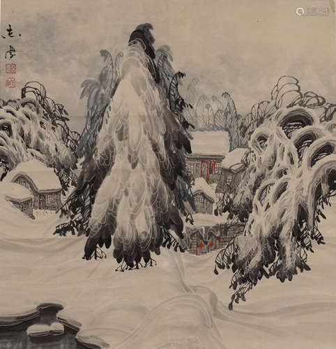 于志学  冬至雪景