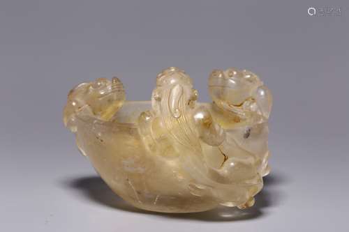 Qing Dynasty, crystal dragon water wash