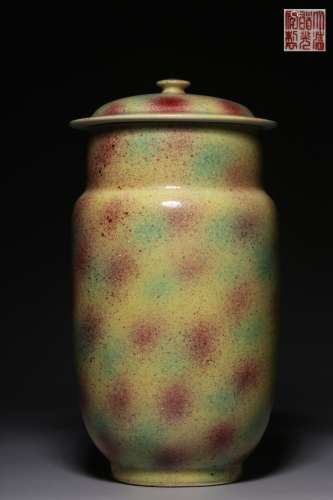 Peach Blossom Cave glazed strong pot in qing Dynasty