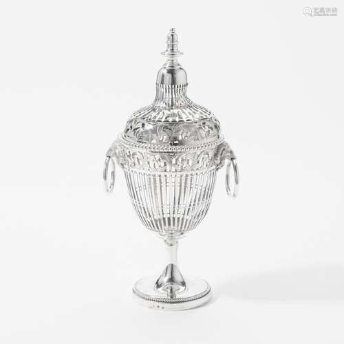 A DUTCH SILVER CHESTNUT VASE WITH SPURIOUS MARKS FOR SNEEK A...