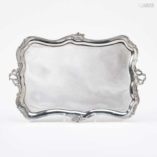 A DUTCH SILVER SERVING TRAY MARK OF HENDRIK SMITS, AMSTERDAM...