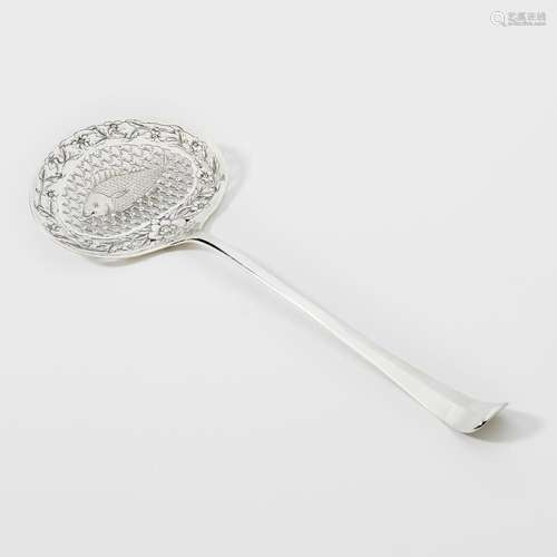 A DUTCH SILVER FISH SLICE MARK OF LEENDERT BROUWER, THE HAGU...