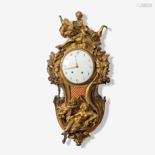 A LARGE FRENCH LOUIX XV STYLE CARTEL CLOCK CIRCA 1850