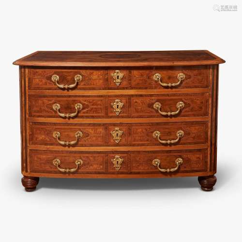 A RÉGENCE PARQUETRY WALNUT COMMODE 18TH CENTURY AND LATER