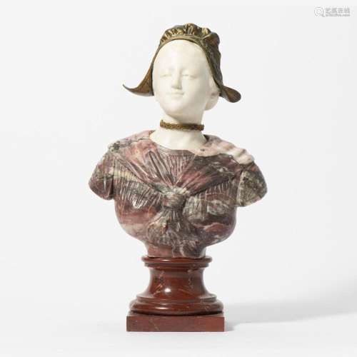 A MARBLE BUST OF COSETTE BY MARRANT EARLY 20TH CENTURY