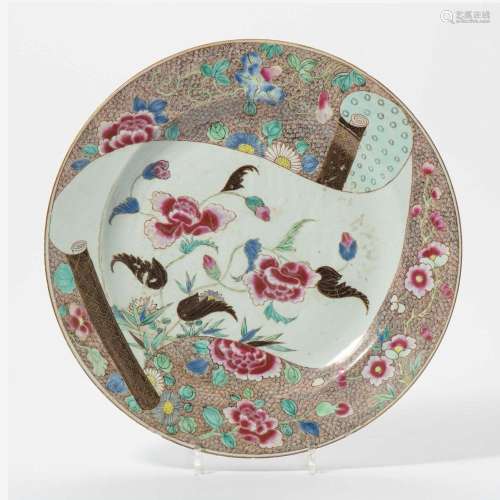 A CHINESE FAMILLE ROSE DISH QIANLONG PERIOD (1736-1795)