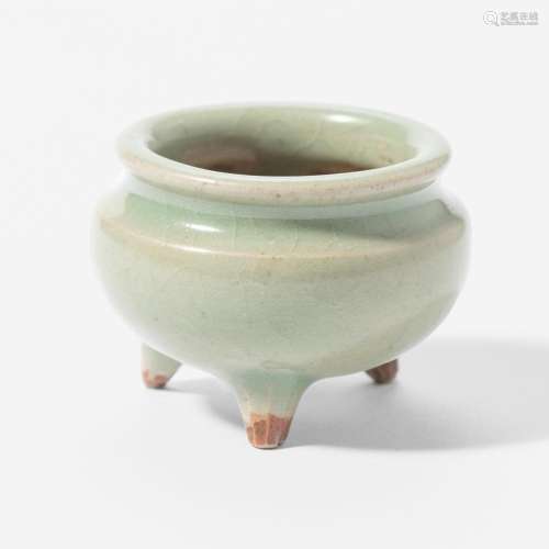 A SMALL CHINESE CELADON-GLAZED CENSER LATE MING DYNASTY (136...