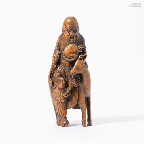 A CHINESE BAMBOO FIGURE OF SHOULAO 18TH/19TH CENTURY