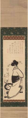 A JAPANESE SCROLL PAINTING BY NAGASAWA ROSETSU (YAMASHIRO 17...