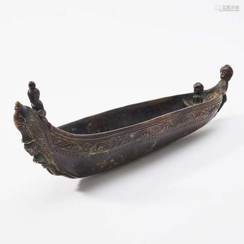 A BRONZE DAYAK WURAMON SOUL CANOE INDONESIAN ARCHIPELAGO