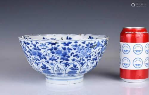 A Blue and White Bowl Kangxi Mark (Repaired)