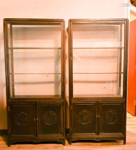 A Pair of Hongmu Display Cabinets Republican P