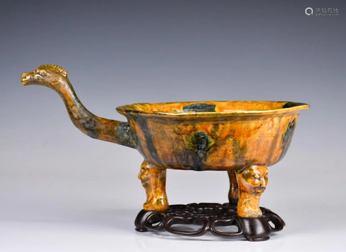 A Sancai Tripod Bowl With Stand