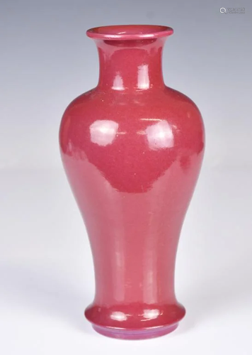 A Ruby-Red Glazed Porcelain Vase