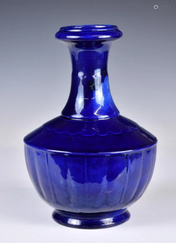 A Blue-Glazed Vase