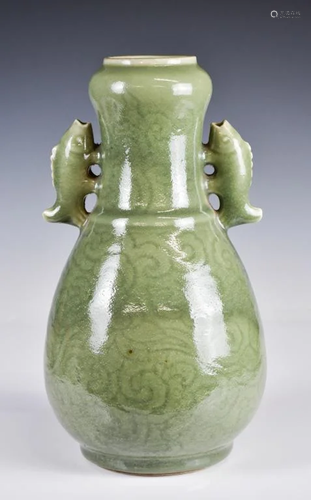 A Longquan Celadon-Glazed Vase