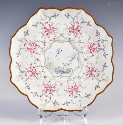 A Cloisonne Enamel Lobed Plate