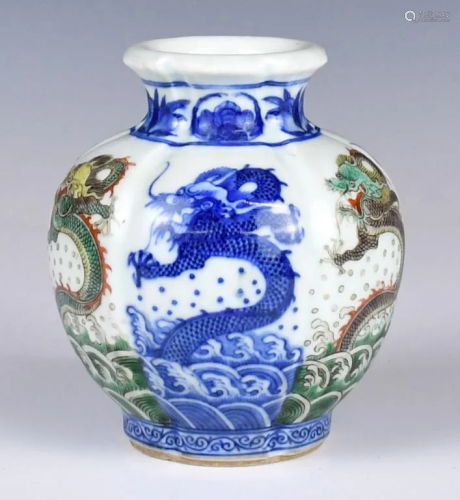 A Coloring Blue and White Dragon Jar Chenghua Mark